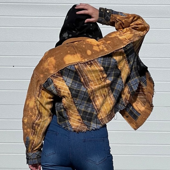 Plaid Yellow Bomber Jacket - Picture 5 of 8